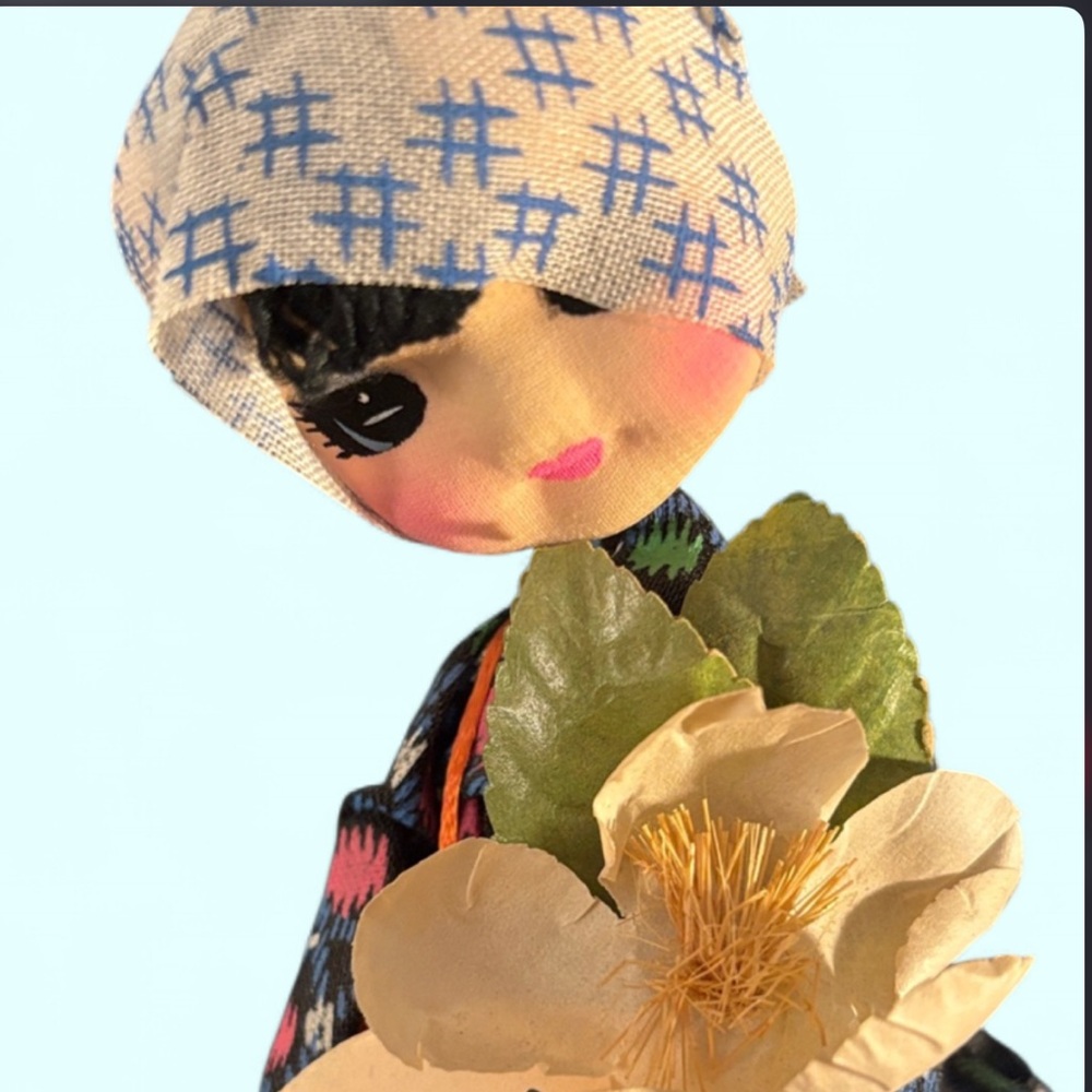Sweetest Vintage Handcrafted Japanese Kokeshi Doll |Maker Marked